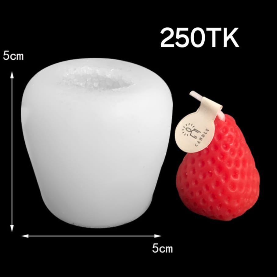 স্ট্রবেরি সিলিকন মোম মোল্ড । Strawberry silicon Candle mold
