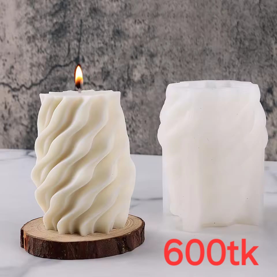 সিলিকন মোম মোল্ড স্পাইরাল পিলার। Spiral pilar silicon candle mold