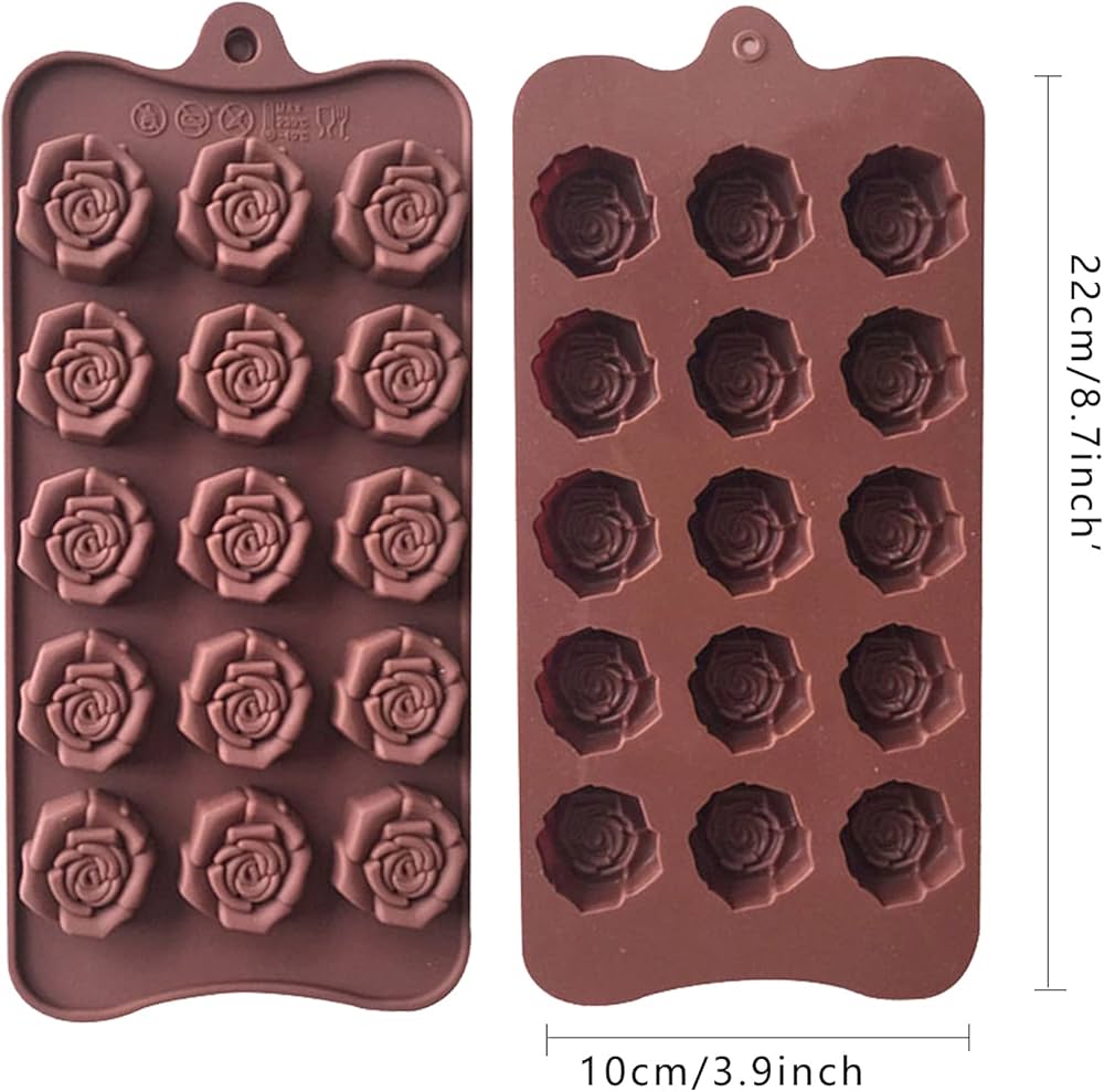 গোলাপ সিলিকন চকলেট মোল্ড।  Rose Silicon chocolate mold.