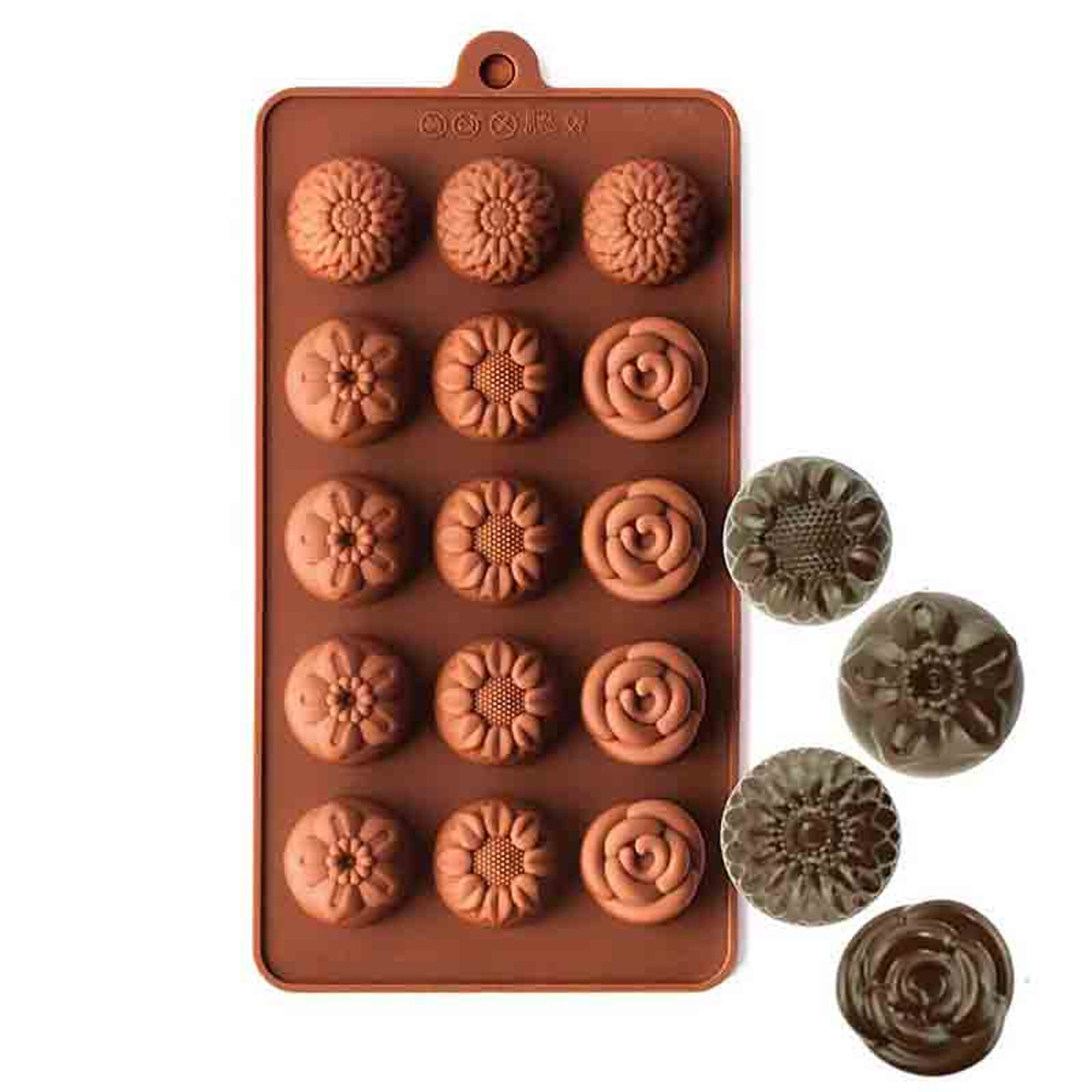 মিক্স ফুল সিলিকন চকলেট মোল্ড।  Mix flower Silicon chocolate mold