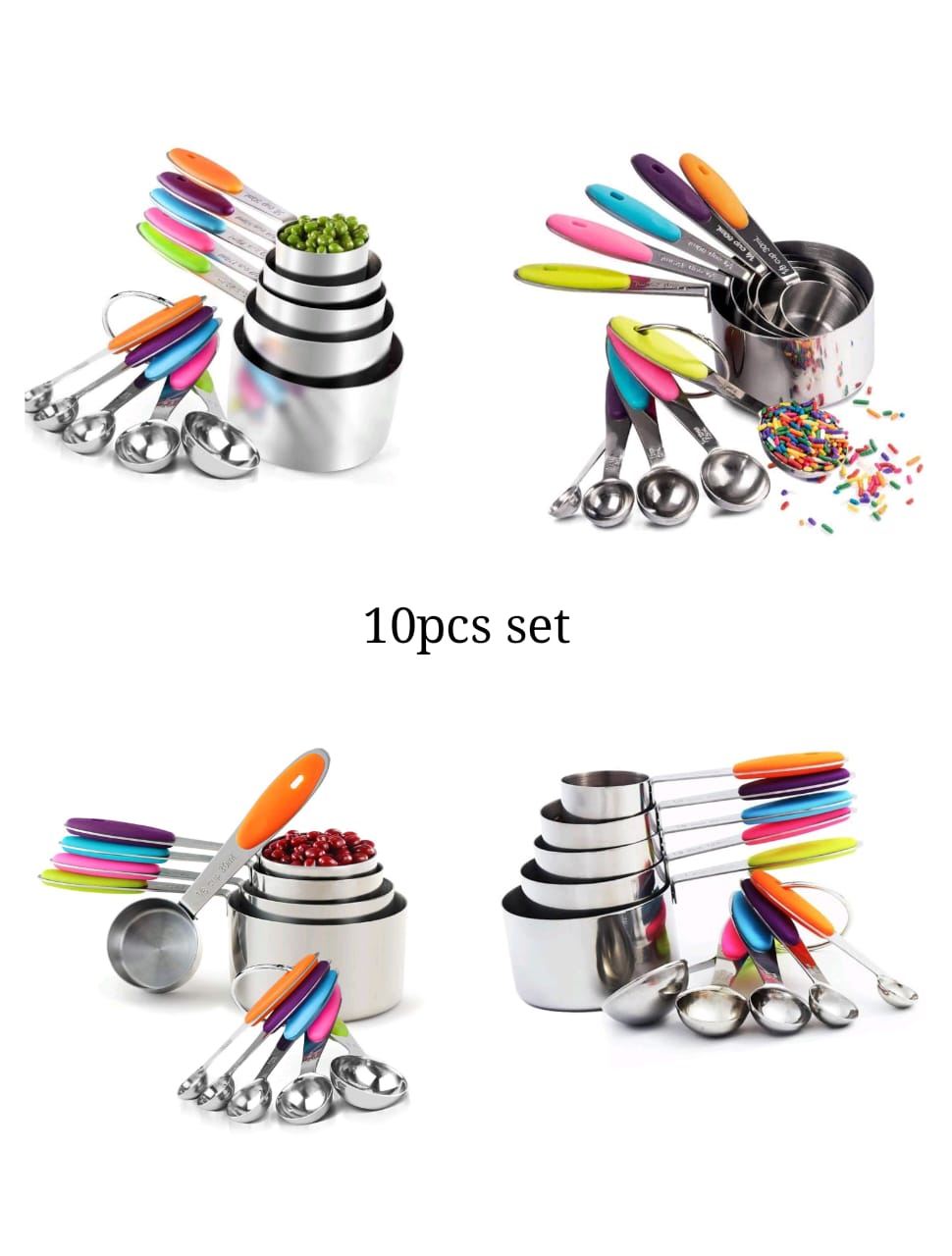 ১০ পিস এসএস মেজারমেন্ট কাপ। 10 piece SS measurement cup