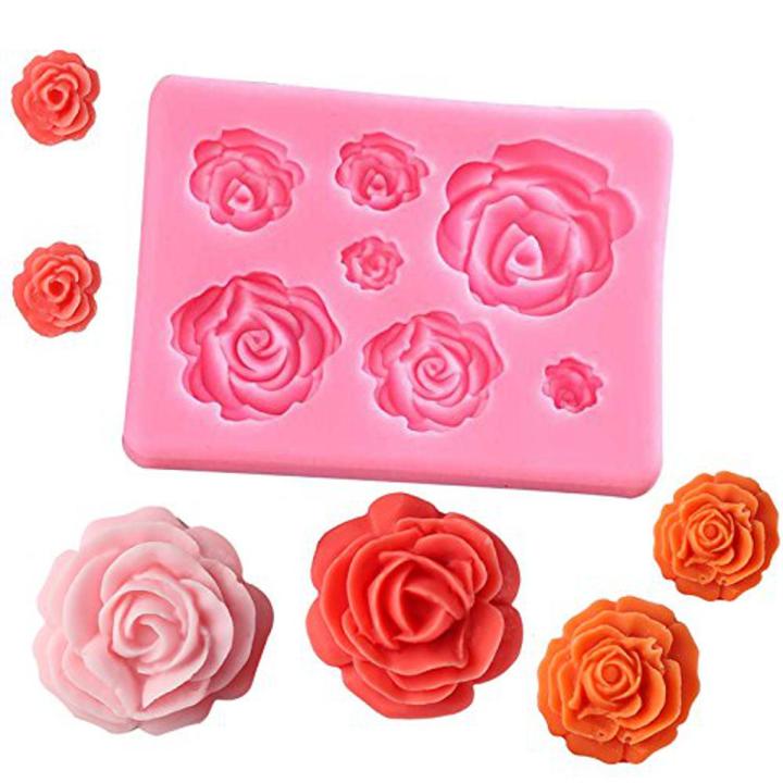 ৭ গোলাপ সিলিকন ফনডেন্ট মোল্ড।  7 rose Silicon fondant mold