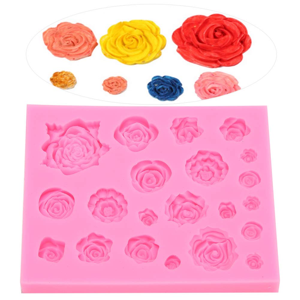 ২১ রোজ সিলিকন ফনডেন্ট মোল্ড।  21 rose silicon fondant mold