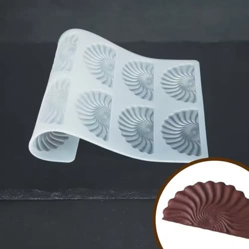 হাফ সান সাদা সিলিকন চকলেট মোল্ড। Half sun Silicon chocolate mold