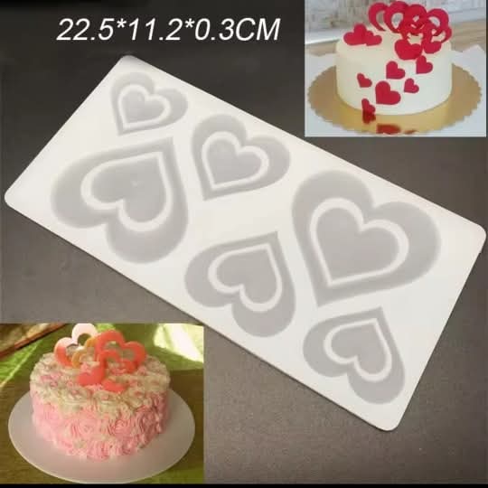 ৬ লাভ সাদা সিলিকন চকলেট মোল্ড।