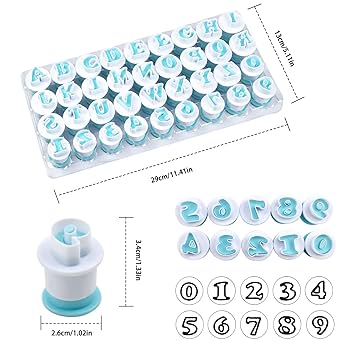 এ্যালফাবেট লেটার + নাম্বার ফনডেন্ট কাটার (৩৬পিছ সেট) Alphabet later+number fondent cutter (36pc set)