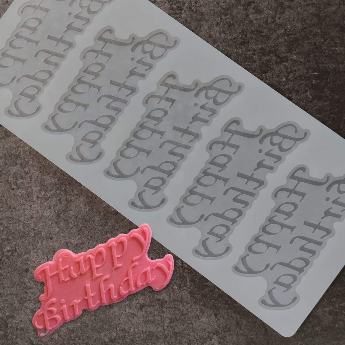 5ইন1বার্থডে সাদা সিলিকন চকলেট মোল্ড